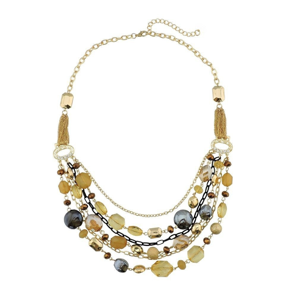 Wholesale Multi-layer Glass Bead Acrylic Necklace
